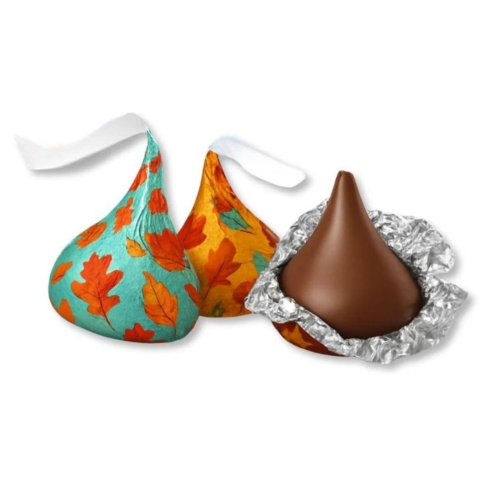 Fall Foil Milk Chocolate Candy Pieces Autumn Colors Bulk Bag - 1 lb (Approx. 100 pieces)