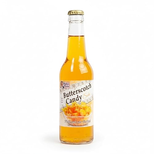 Rocket Fizz Melba's Fixins Butterscotch Candy Soda Flavor | Cane Sugar | Craft Soda Pop Drinks | 12 oz in Glass Bottle (Single Bottle)