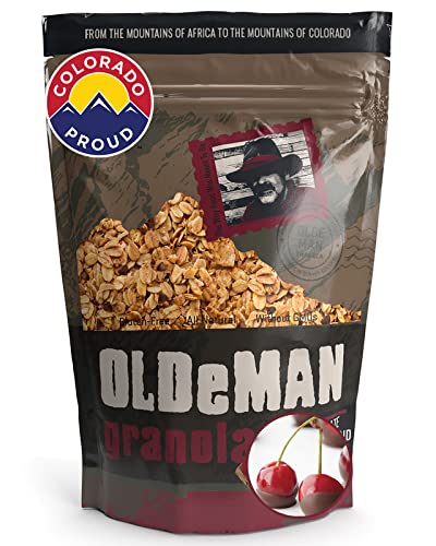 Olde Man Granola Gluten Free Granola - Non-GMO Healthy Granola Cereal - Soft Whole Grain Oats, Butter, Brown Sugar - Handmade in Colorado (Cherry