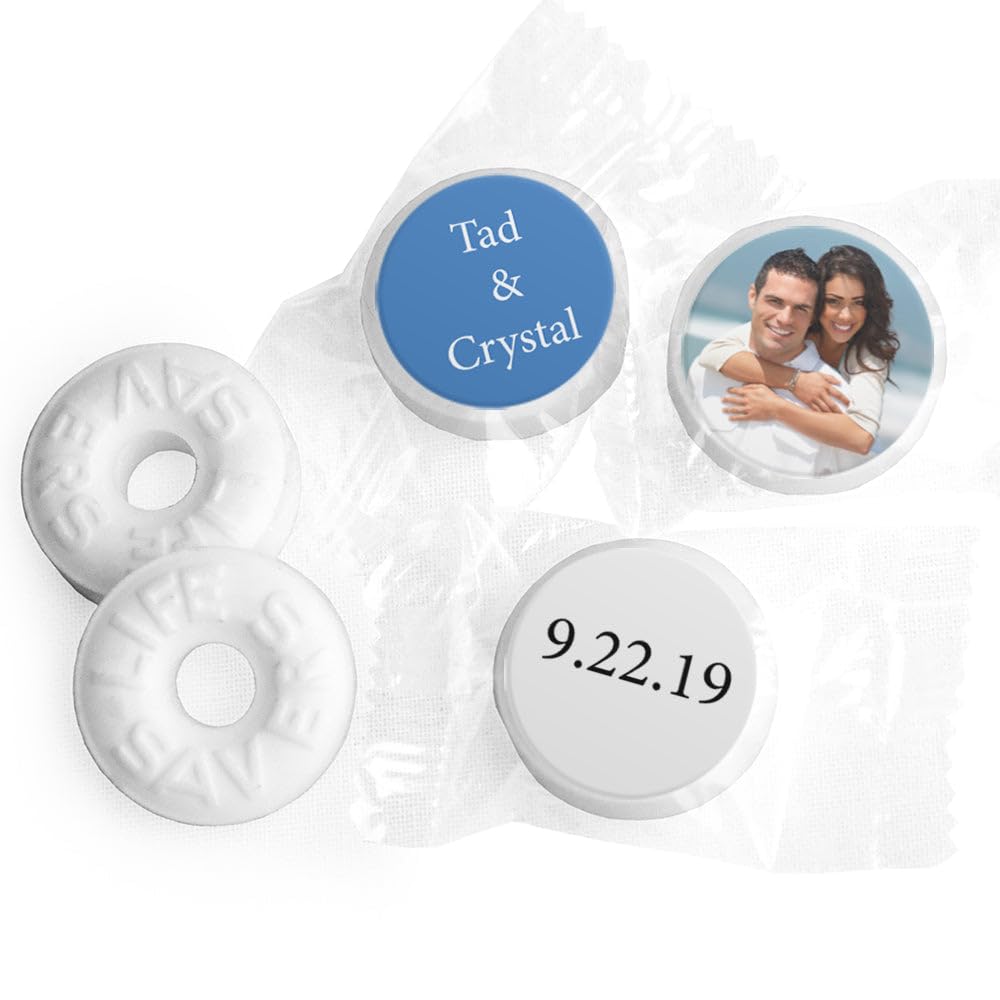 Custom Wedding Photo Kiss Stickers (108ct) - True Blue (Stickers Only)
