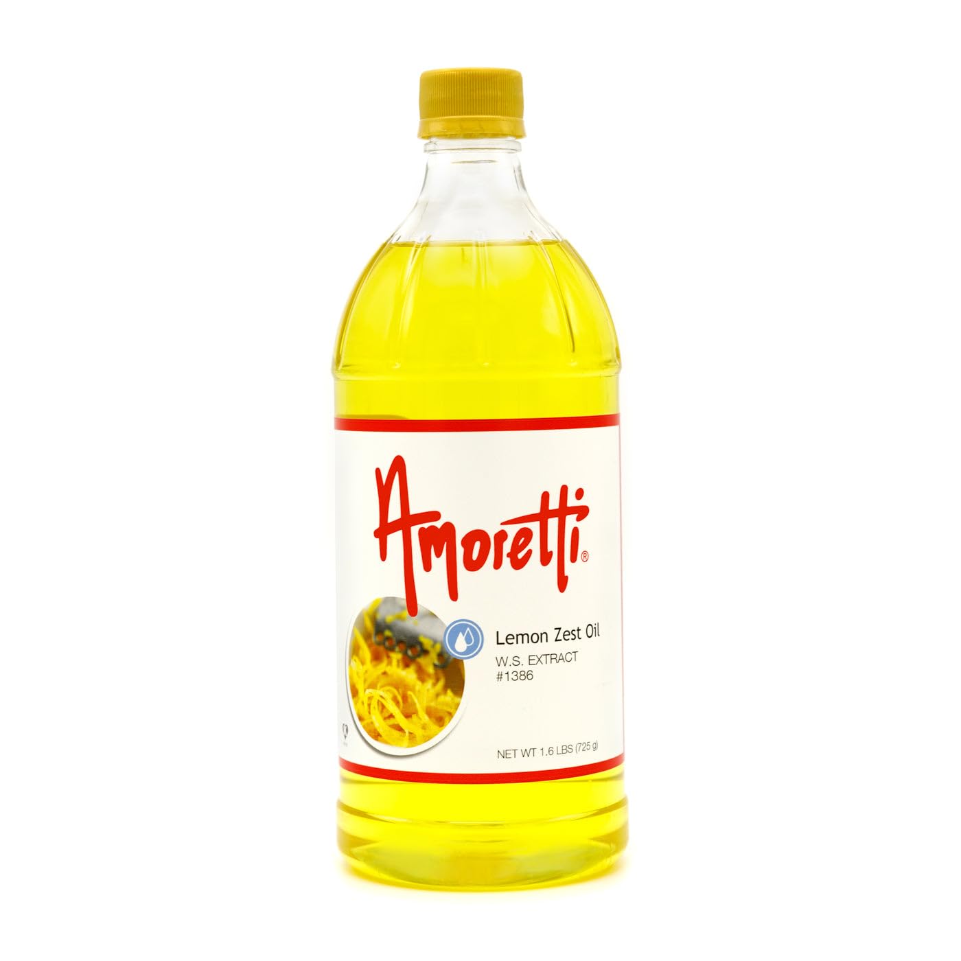 Amoretti - Lemon Zest Oil Extract Water Soluble 2 oz - Highly Concentrated & Perfect For Pastry, Savory, Brewing, and more, Preservative Free, Vegan