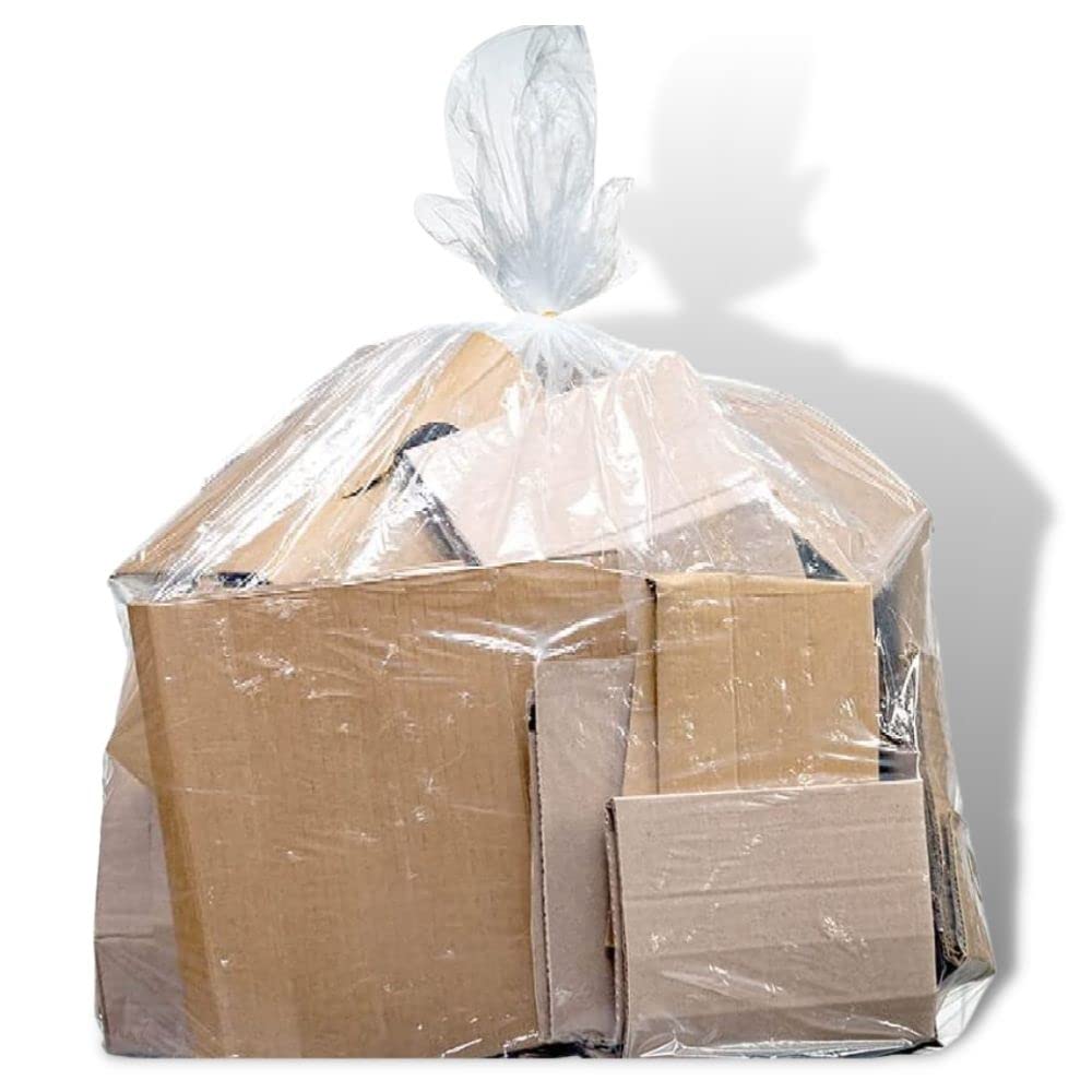 Plasticplace 14 Gallon Clear Recycling Trash Bags ? 1.2 Mil Garbage Can Liners ? 21"x16"x27’’ (200 Count), R14121CL