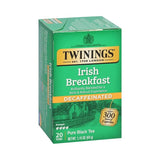 Twinings Tea Breakfast Tea - Irish Decaf - Case of 6-20 Bags