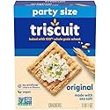 Triscuit Original Whole Grain Wheat Crackers, Vegan Crackers, Healthy Snacks, Lunch Snacks, Party Size, 17 oz