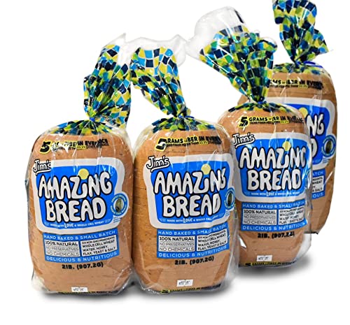 Jim's Amazing Bread - / Sliced Whole Wheat Bread 2lb / Gluten Inactive Whole Cell Wheat / 5 Grams of Fiber/ 6 All-Natural Ingredients/Healthy