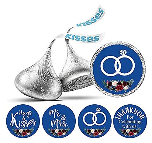 Darling Souvenir 190 Pcs Medium Blue Bridal Shower Chocolate Drop Labels Stickers - Self-Adhesive Mini Candy Wrappers for Bride to Be Celebration