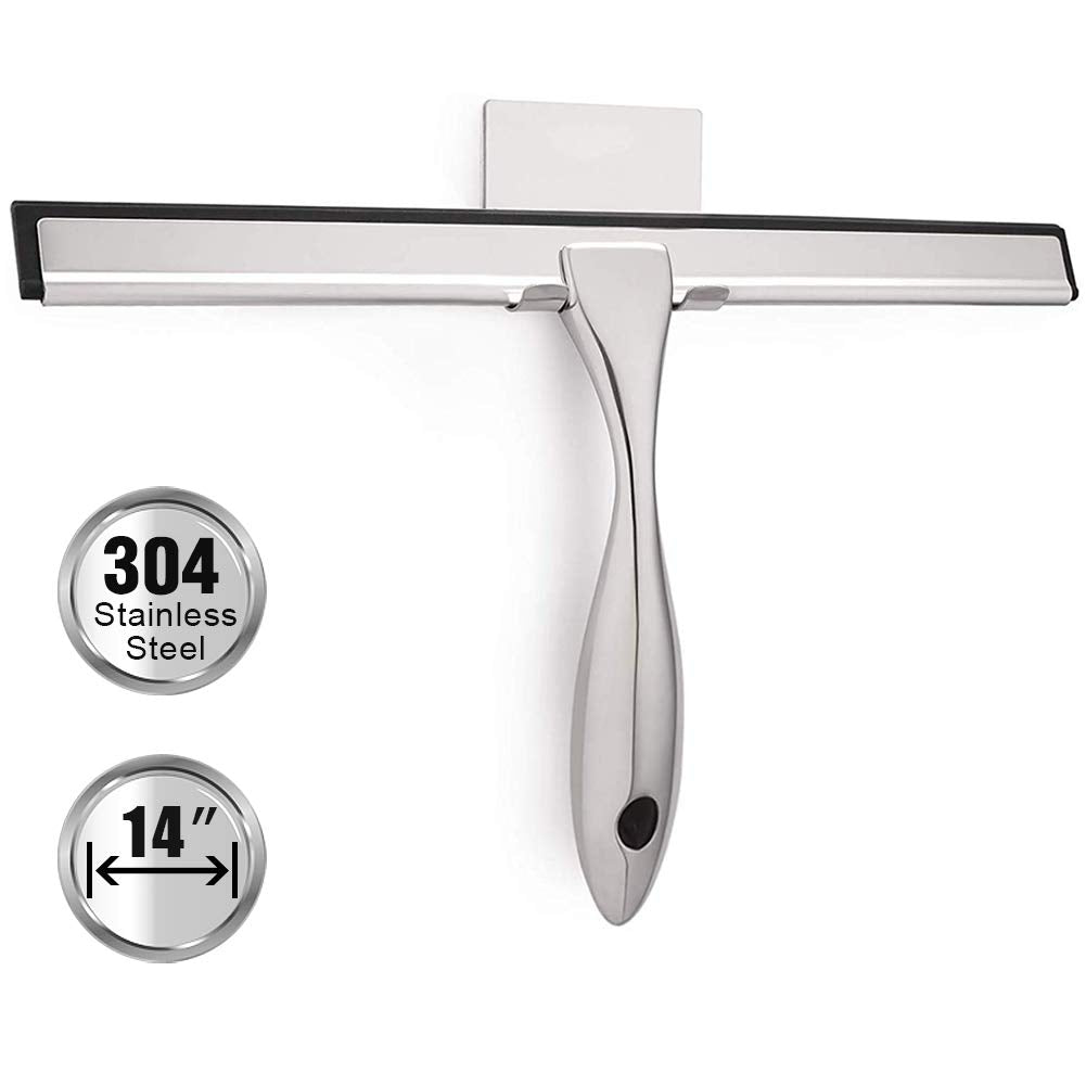 TopCharm Shower Squeegee for Shower Doors, Squeegee Shower Cleaner 14 Inch for All Purpose Mirror Car Glass Window Bathroom Squeegee for Shower