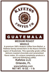 Medium Roast Whole Beans Guatemala Coffee, Specialty Grade, Single Estate- Farm Direct Trade, Shaded Grown at Kafetos Family Owned Farm 16 oz