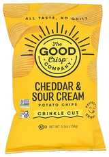 The Good Crisp Company, Chips Potato Crinkle Cut Sour Cream Cheddar, 5.5 Ounce