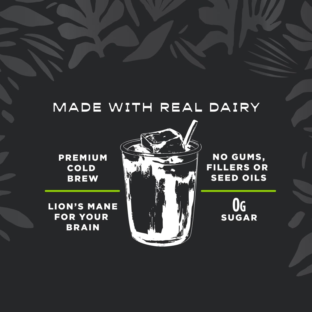 Laird Superfood Protein Coffee Powder - Unsweetened Whey Protein, Instant Coffee Mix with Lion’s Mane - 10G Protein, 140mg Caffeine, 0g Sugar