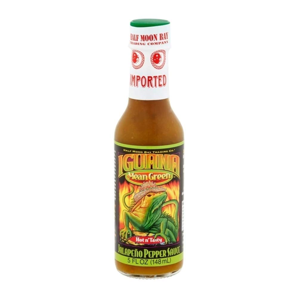 Iguana Mean Green Jalapeno Pepper Sauce, 5 oz bottle