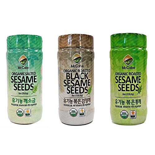 McCabe Organic Sesame Seed (3-Pack) (Roasted, Salted Sesame and Black Seed), USDA Organic Certified, CCOF Certified Organic, Roasted & Packed in USA
