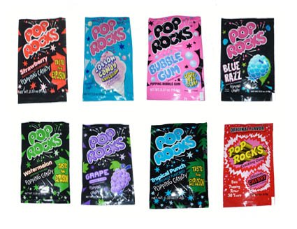 Pop Rocks Mix (Strawberry, cherry, tropical, watermelon, raspberry, bubble gum, cotton candy, Grape) (10.5g) 16 Packs