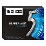 5 Gum Peppermint Cobalt Sugarfree Gum, 15 Count Single Pack