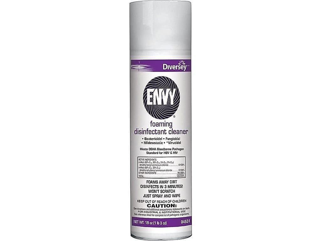 Diversey Envy Foaming Disinfectant Cleaner, Lavender Scent, 19 Oz Aerosol Spray