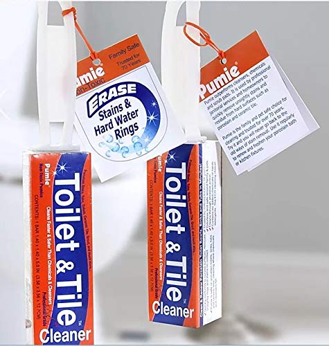 PUMIE Toilet & Tile Pumice Cleaner, Pumice Stick with Handle, Multi-Function Toilet Bowl Ring Remover by US Pumice, Bath-8, Pack of 4