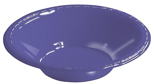 Creative Converting 28115051 20 Count Touch of Color Plastic Bowl, 12 oz, Purple