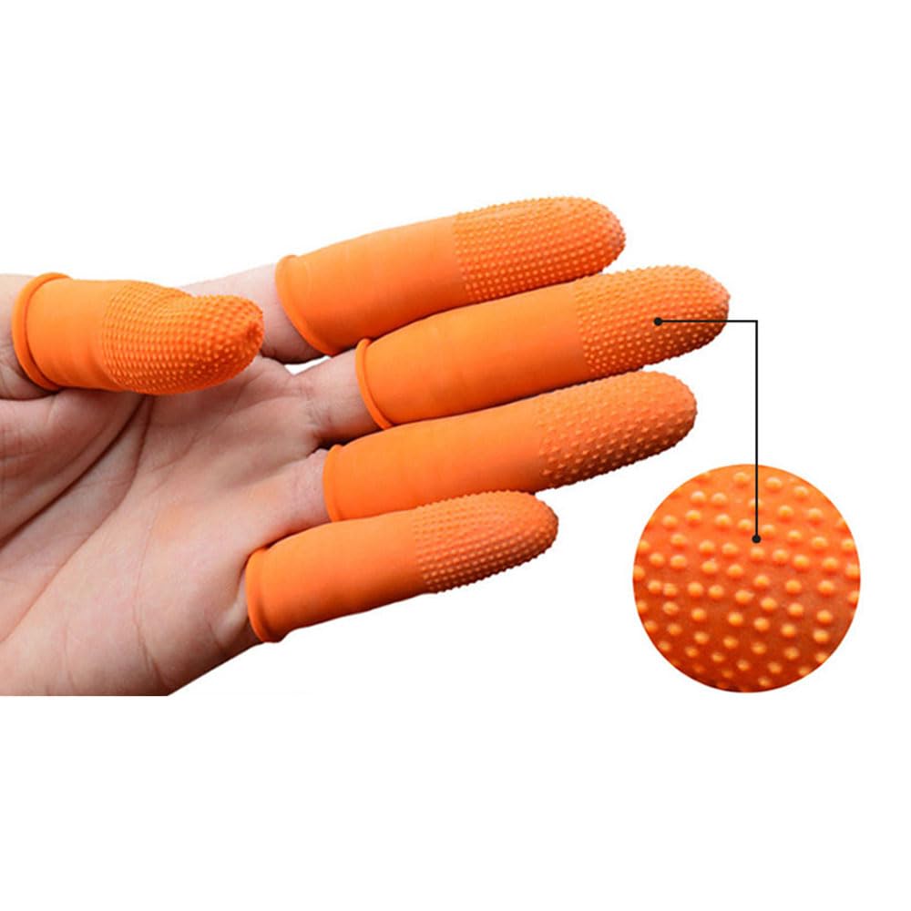 JuxLux 50 Pack Jewelry Making Finger Cots Reusable Finger Cot Anti-Static Finger Glove Protector Non-Slip Jewelry Polisher Finger Protective Cover