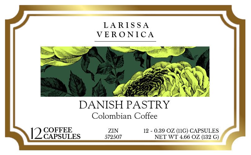 Danish Pastry Colombian Coffee (Single Serve K-Cup Pods) (Gourmet, Naturally Flavored, Whole Coffee Beans) (12 pods, ZIN: 572507)