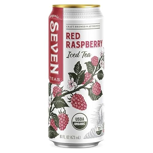 SEVEN TEAS Organic Red Raspberry Iced Tea, 16 FZ