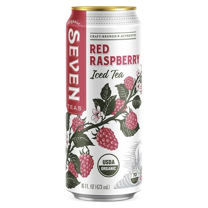 SEVEN TEAS Organic Red Raspberry Iced Tea, 16 FZ