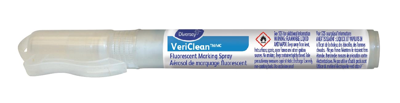 Diversey 101102924 VeriClean Fluorescent Marking Spray, for VeriClean Black Light Disinfection Validation System, 1-Spray Pen