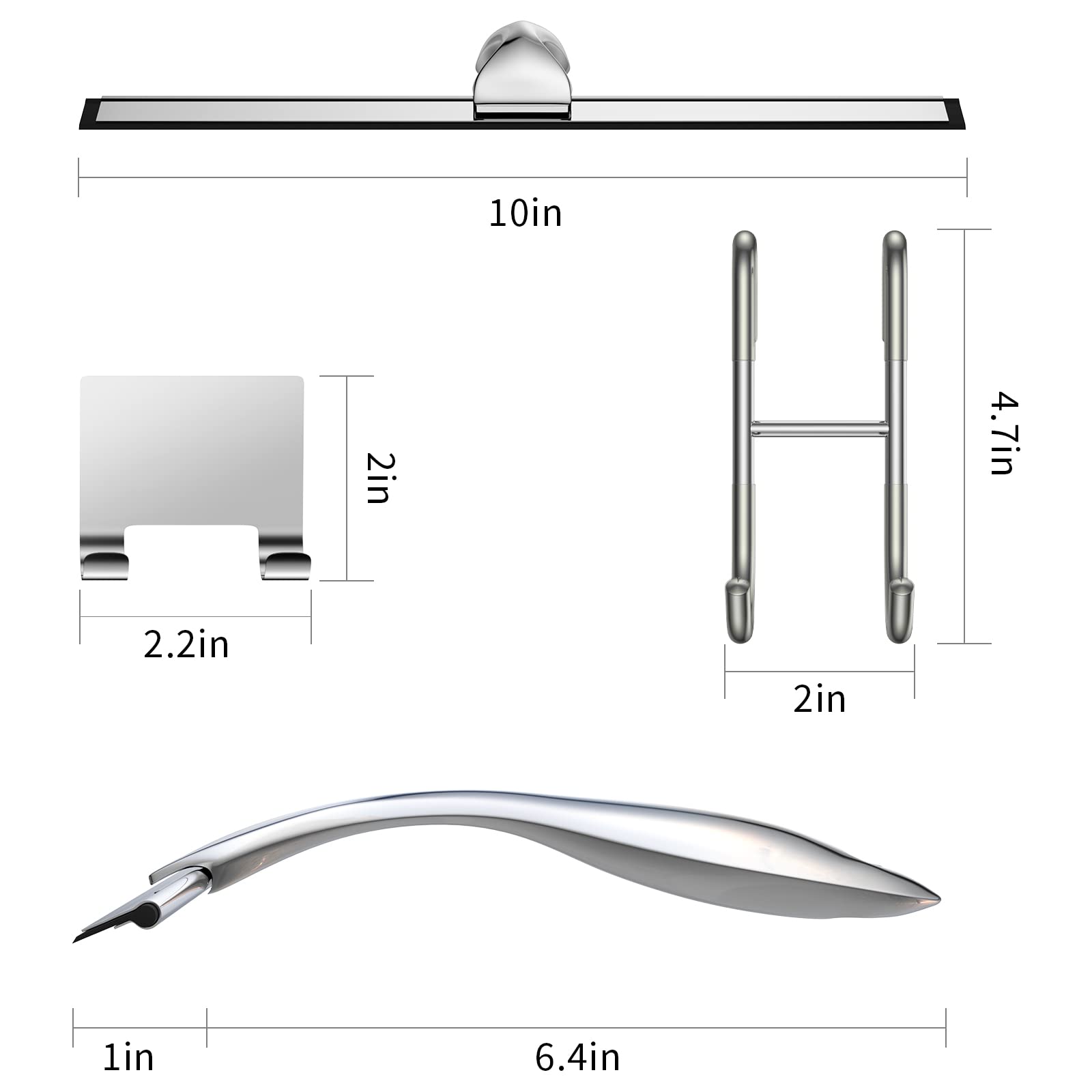 Shower Squeegee and Window Squeegee, Stainless Steel, 100% Streak-Free, Cleaner for Bathroom Showers Glass Doors, Home Mirrors, Car Windows Wiper