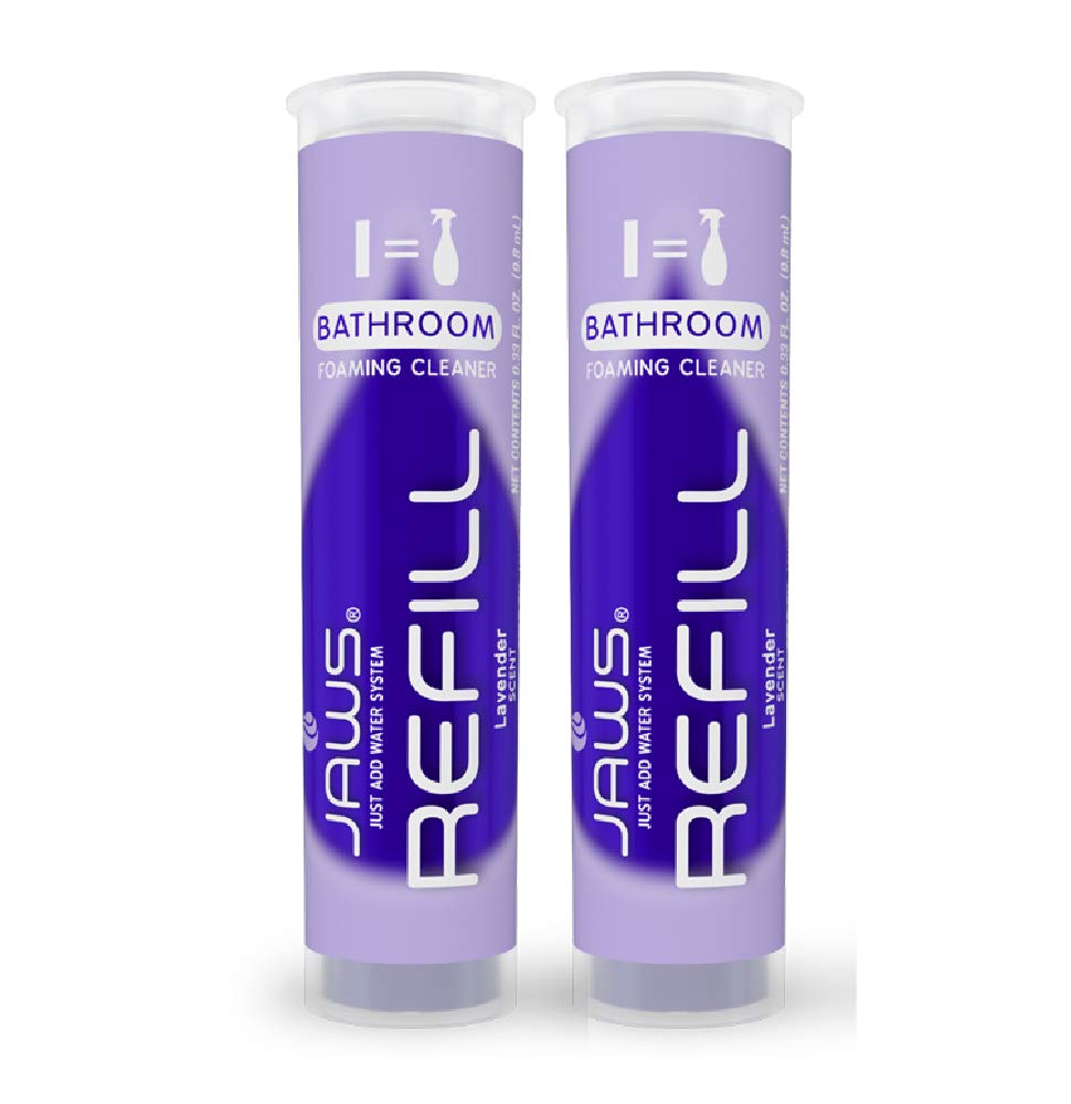 JAWS Foaming Bathroom Cleaner Refill Pack. Includes 2 Refill Pods. Refillable Cleaning Supplies.