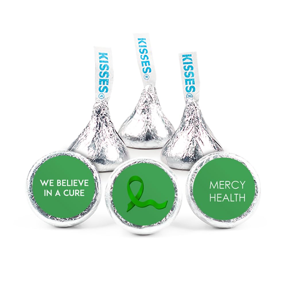 324ct Personalized Kelly Green Ribbon Kidney Cancer Awareness Kiss Stickers