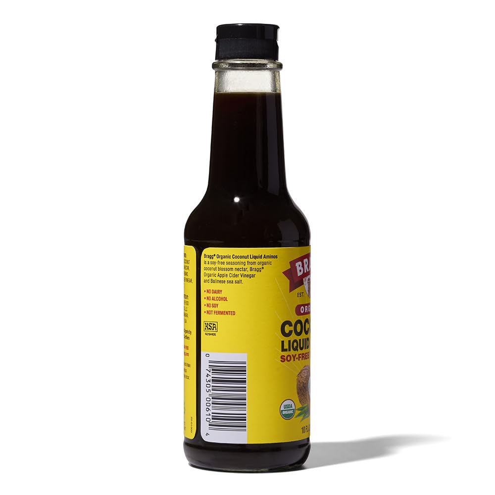 Bragg Organic Coconut Liquid Aminos Seasoning - 10 fl oz - Soy-Free Teriyaki Sauce Substitute - Perfect for Cooking at Home