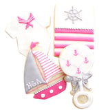 ½ Dz. Nautical Baby Cookies! A Sailor of the 7 Seas! Baby Shower, Ocean Lovers, Birthday Party Theme Favors!
