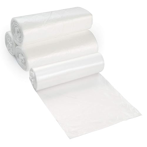 33 Gallon Clear Garbage Can Liners, 250 Count - 30-40 Gallon Large Trash Can Liners - High Density, Thin, Lightweight, 10 Microns -For Office, Home