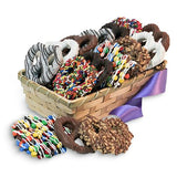 Delectable Dozen Gourmet Chocolate Covered Pretzels Gift Basket from All City Candy Hand Dipped Small Batch Treats