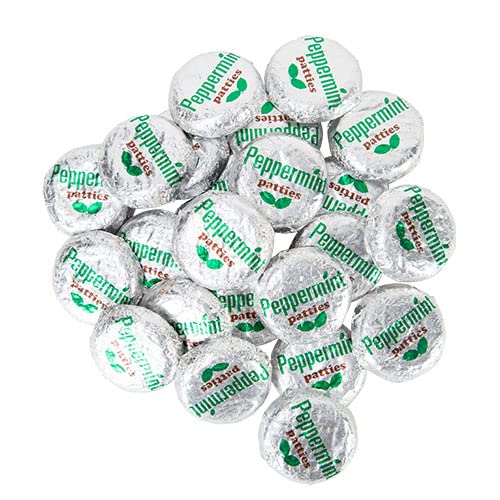 Foil Wrapped Peppermint Patties - 3 LB Bulk Bag Palmer Chocolate Circle Shape Vending Style Approximately 141 pieces