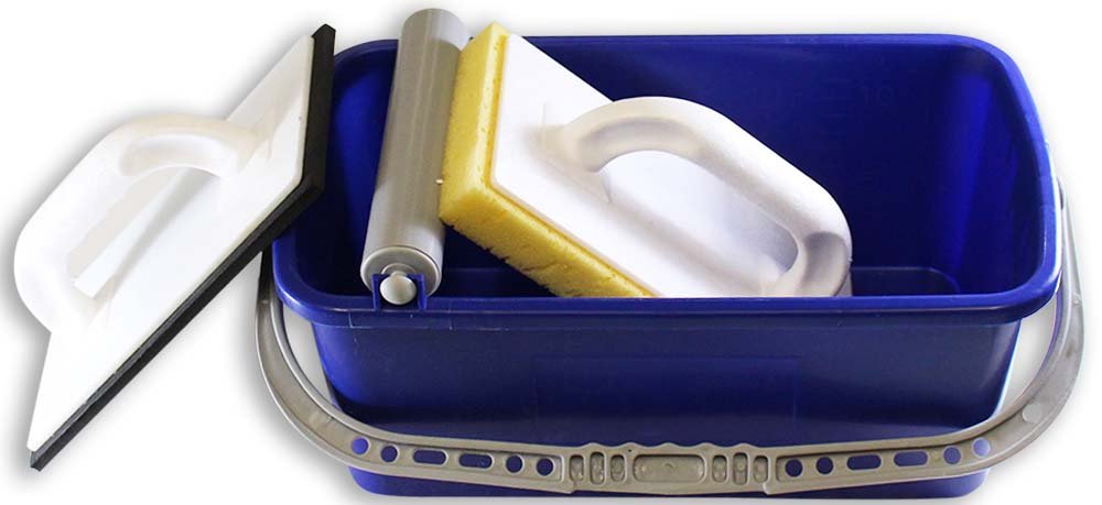 ToolUSA 8" Cleaning Rolling Bucket & Accessories (G-02045) | 3-Piece Set with Foam Wipe, Sponges & Durable Bucket | Ergonomic & Multi-functional