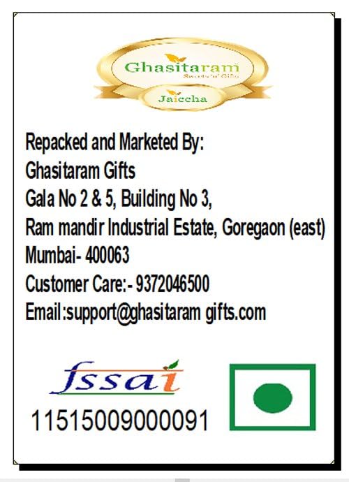 Ghasitaram Gifts Dry Fruit - 5 Part Print Almonds, Cashews, Nutties, Namkeen and Chocolate Box