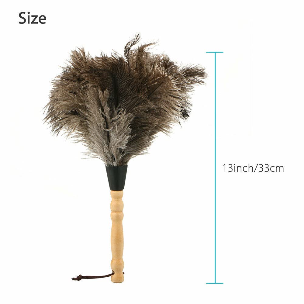 2PACKS 13" Ostrich Feather Duster Durable Dust Collecting Cleaning Tool in Wool Shop