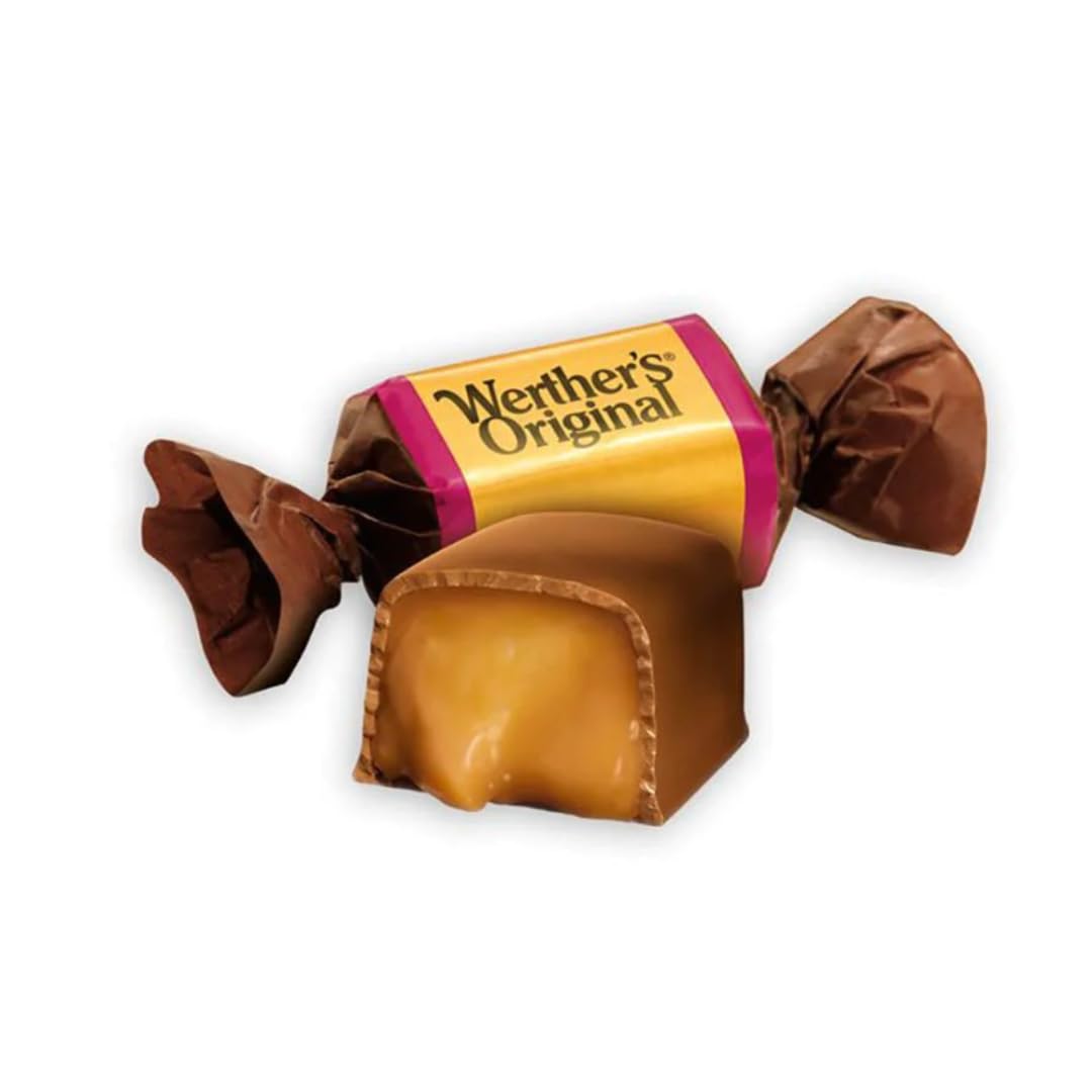 Werther's Original Chocolate Covered Caramels - Individually Wrapped Soft & Chewy Candy Pieces, Sweets for Parties or Holidays - 2.22 oz Bags (Pack