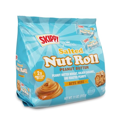 Pearson's SKIPPY® Peanut Butter Salted Nut Roll | Peanut, Caramel, Peanut Butter Candy | 11 oz. Bag |Bulk, Individually Wrapped