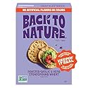 Back to Nature - Stoneground Wheat Crackers - Garlic & Herb - Real Ingredients like Whole Grain Wheat, Flax Seed and Sea Salt - Dairy Free & Non-GMO
