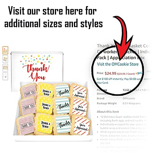 Thank You Gift Basket Cookies for Men Women Employees Teacher Nurse Co workers | Individually Wrapped | 4 Pack | Appreciation Box Treats