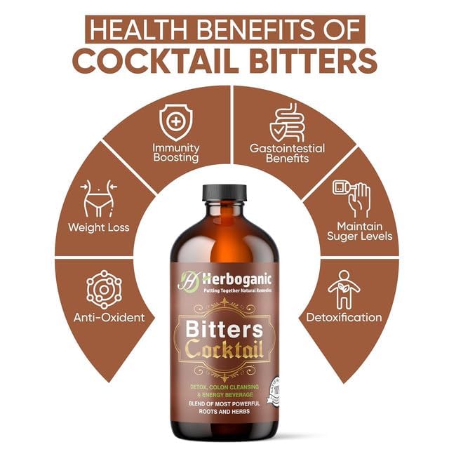 Herboganic Premium Soursop Living Bitters Featured with Cocktail Bitters for overall health and wellness |Pack of 2 |16 Oz Each