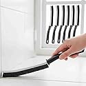 CrafTreat Hard Bristle Crevice Cleaning Brush - 6 Pack (Black) - Gap Scrub Brushes for Kitchen, Bathroom, Window Tracks, Grout, Car & Tight Spaces