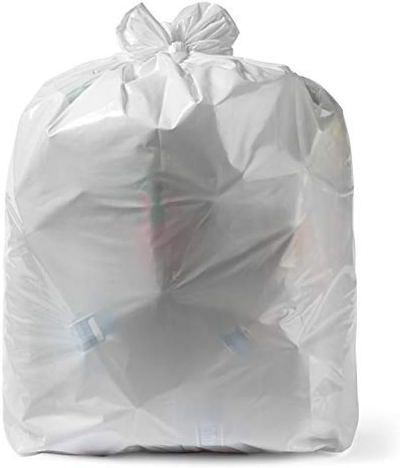 Aluf Plastics 12-16 Gallon White Trash Bags - (Pack of 500) Linear Low Density Butene Star Seal Coreless Wastebasket Liners for Home, Bathroom