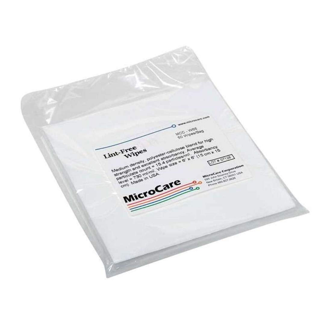 Microcare Lint Free Micro Care MCC-W66 Wipes, 6x6, White, 50 Count