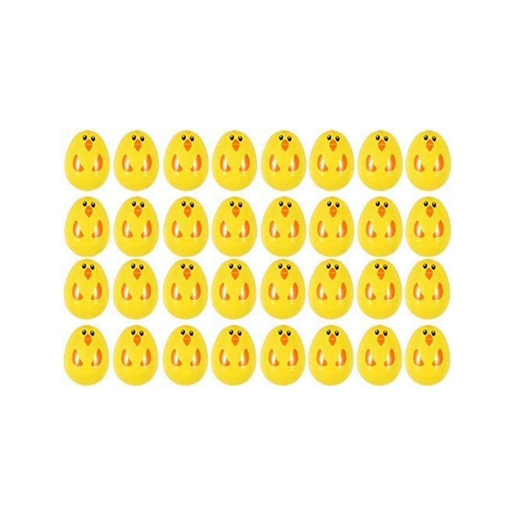 24Pcs Easter Filler Fillable Eggs Chick Design Plastic Surprise Easter Eggs for Hold Creme Gifts Yellow.