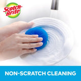 Scotch-Brite Non-Scratch Scouring Pads - Plastic Dish Scrubbers for Kitchen Cleaning, Safe on Non-Stick Cookware & Surfaces, Easy-Rinse Reusable Scrub