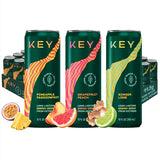KEY 36-Pack Bundle - Ketone Energy Drink - Pineapple Passionfruit, Ginger Lime, Grapefruit Peach - Sugar Free, All Natural, Long Lasting Energy