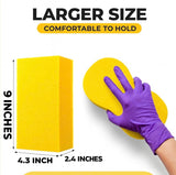 Multi-Purpose Sponges for Cleaning - Yellow 2 Pack, Large Sponges for Car Washing, Tile & Grout, All Purpose Cleaning