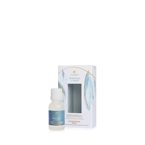 Thymes Washed Linen Laundry Fragrance Oil for Dryer - Scented Laundry Supplies (0.5 fl oz)